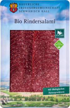 Rindersalami geschnitten