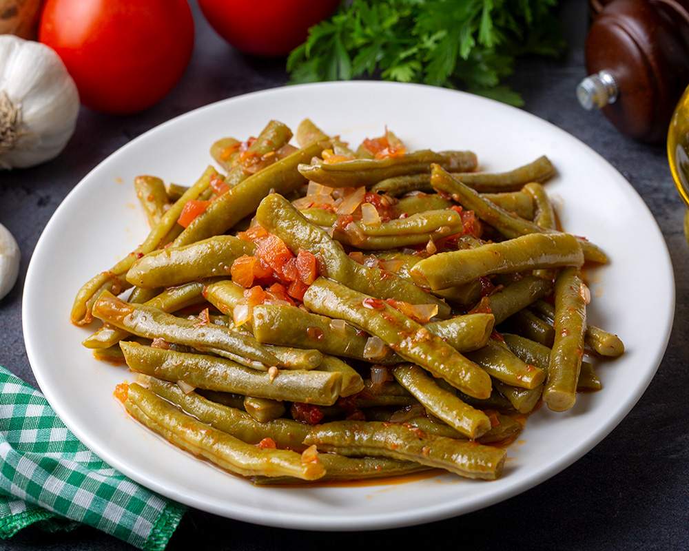 Buschbohnen mit Tomaten
