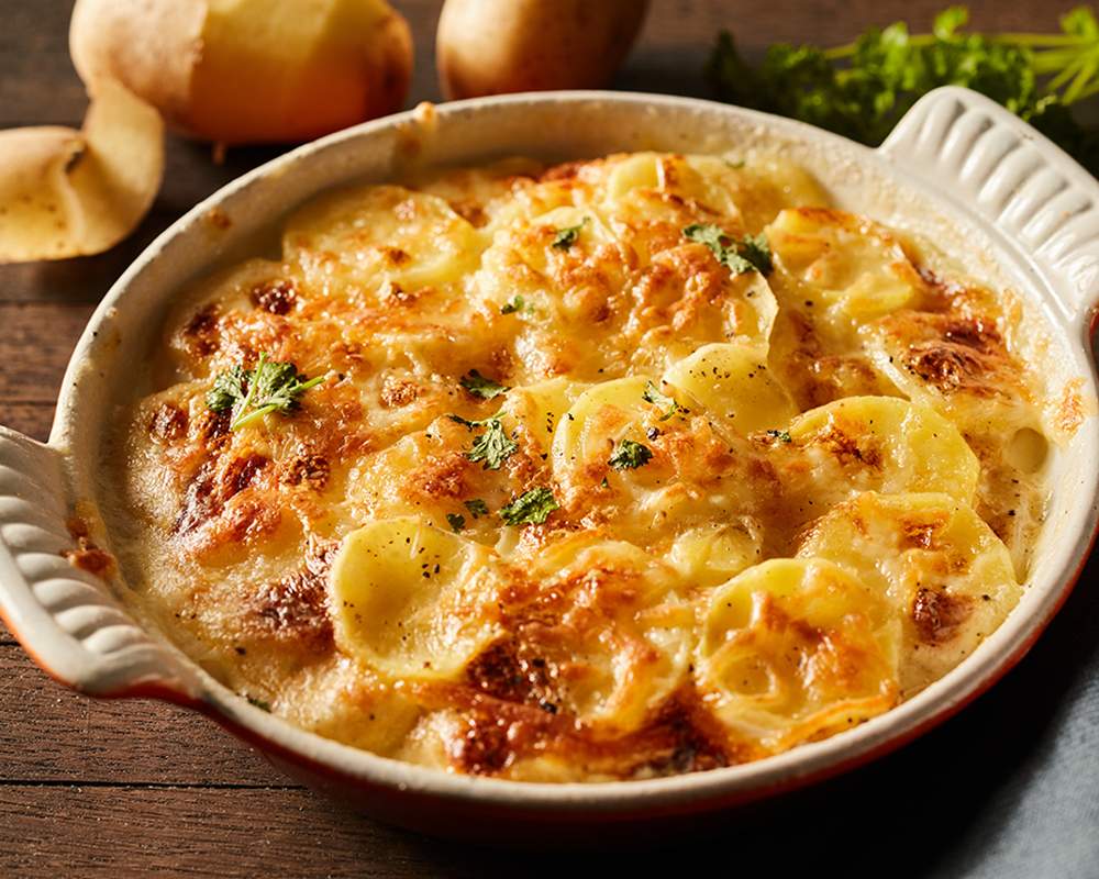 Steckrüben-Kartoffel-Gratin
