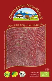 Rinder-Edelsalami geschnitten