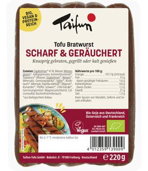 Tofu Brat- und Grillwurst scharf & geräuchert 4 Stk.