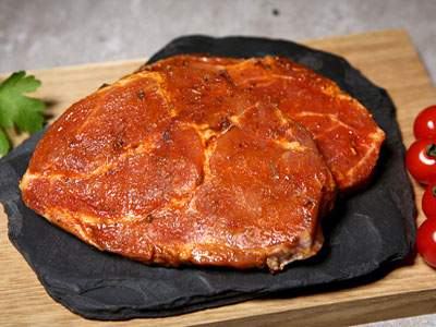 Schweinehalssteak mariniert 2 Stk.