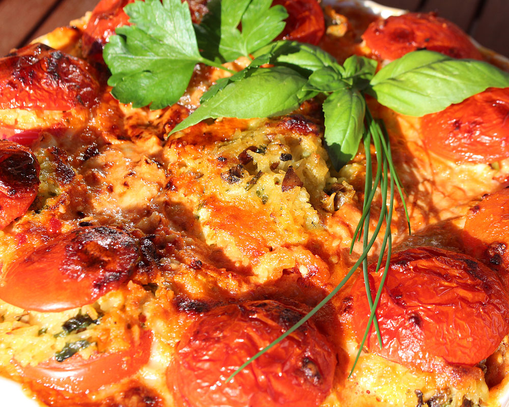 Gefüllte Tomaten überbacken