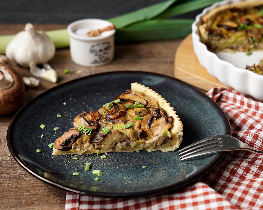 Vegane Champignon-Lauch-Quiche