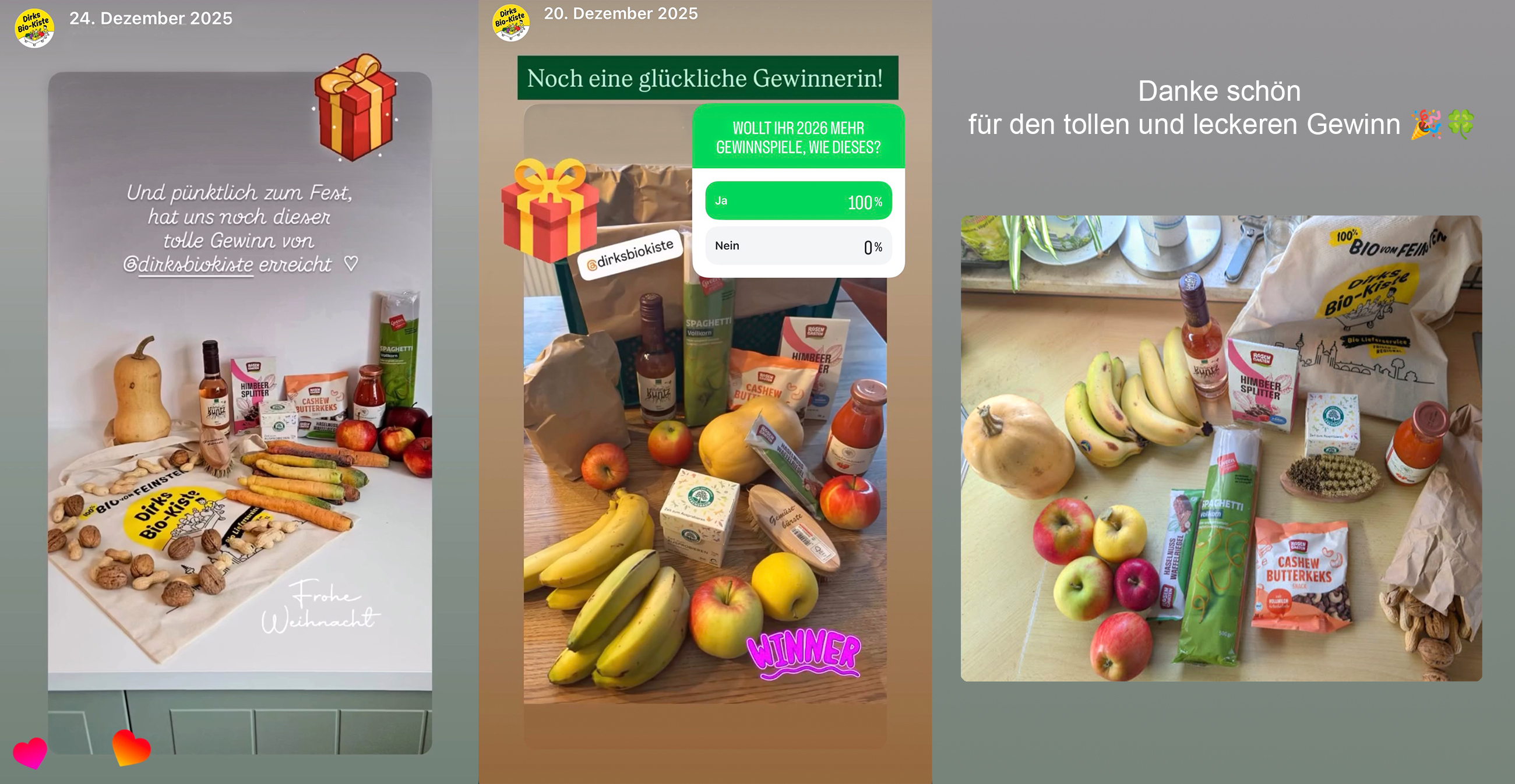 Bilder vonm Inhalt der Gewinntasche