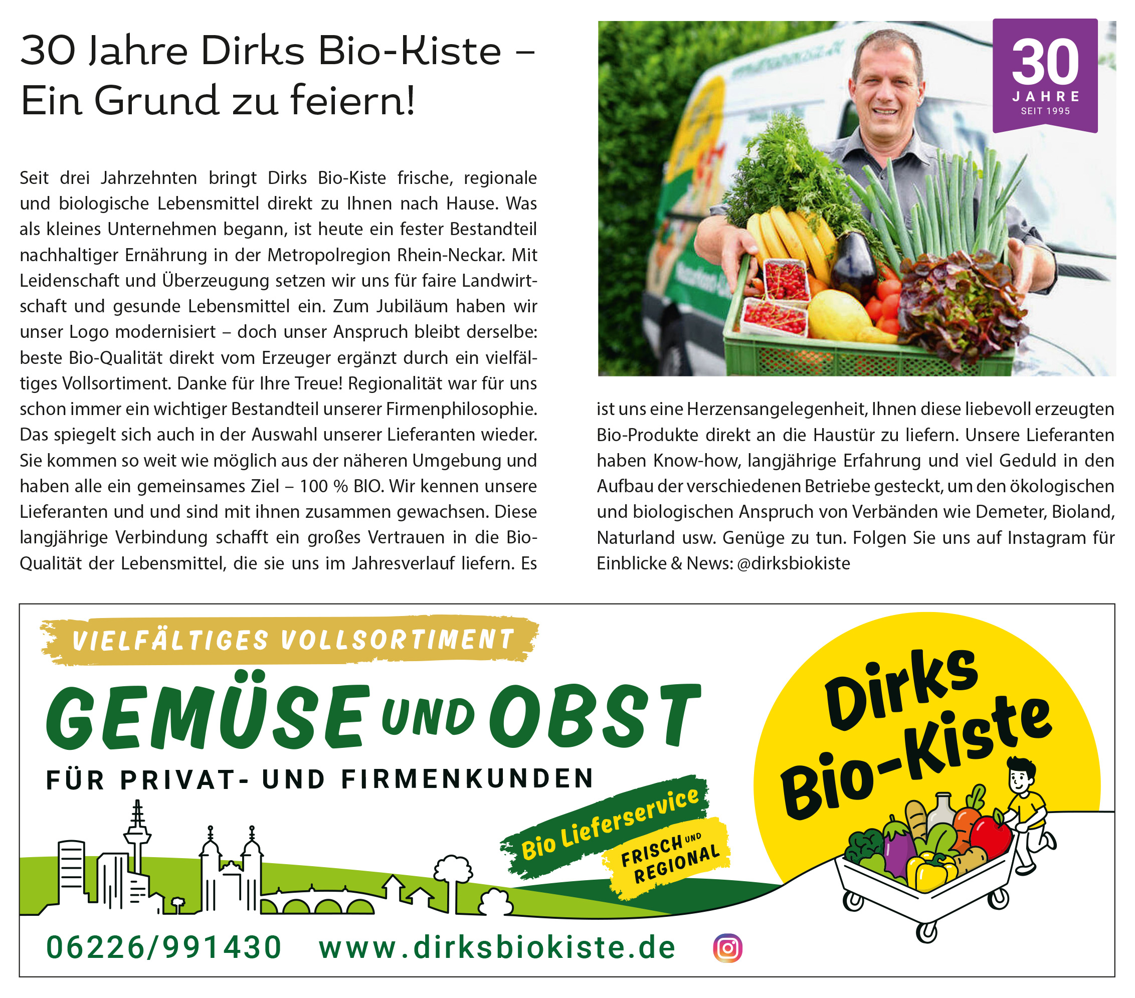 30 Jahre Dirks Bio-Kiste im Regio Kult im März 2025