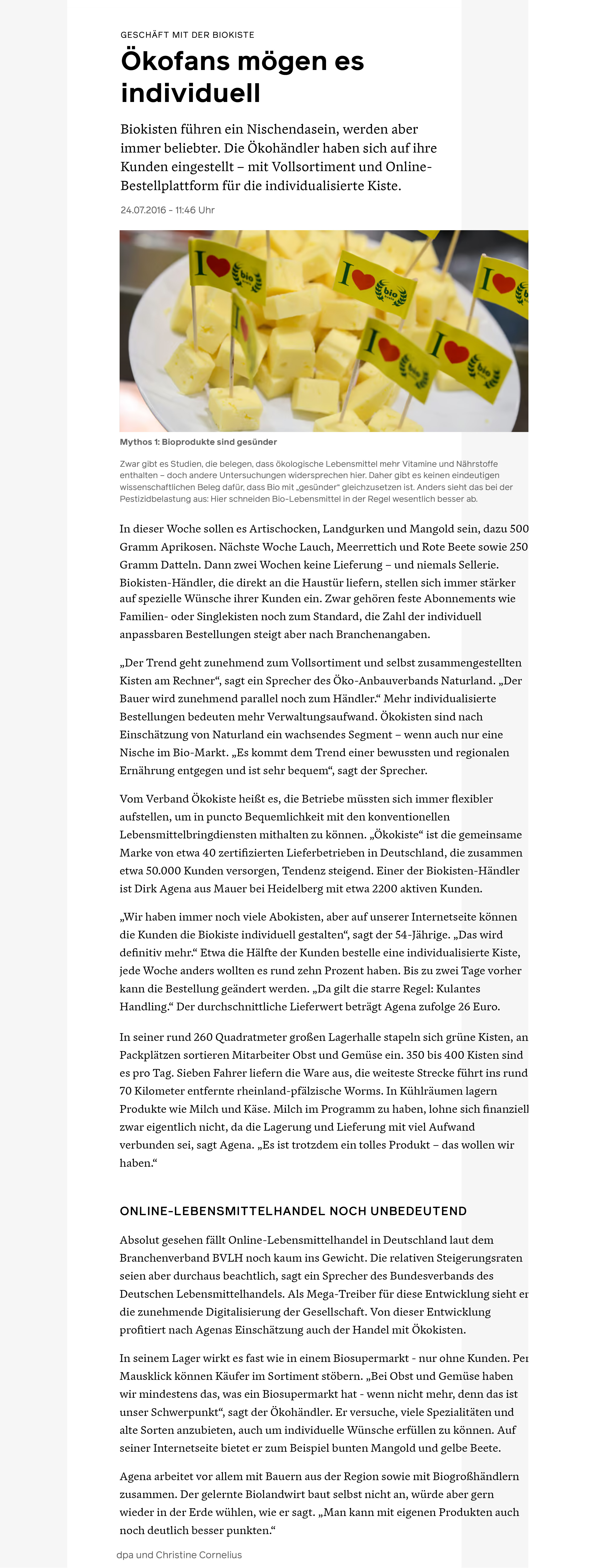 24.2.2016 Wirtschaftswoche „Ökofans mögen es individuell“